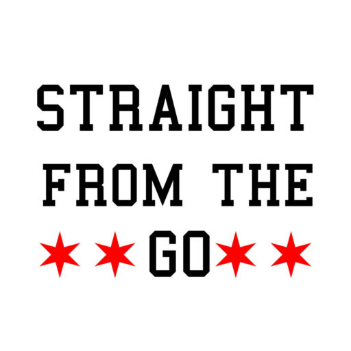 Straight from the Go logo with the words straight from the go in black letters and for red stars.