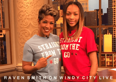 Raven Smith sftanding with Val Warner wearing straignt from the Go tee shirts